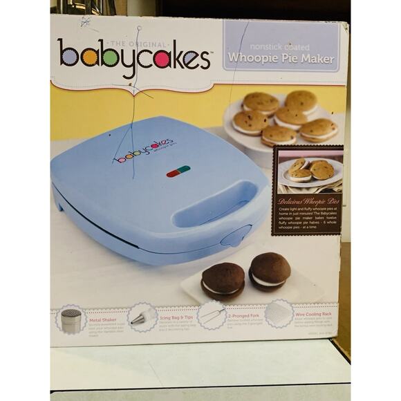 Babycakes Whoopie Pie Maker Nonstick Dessert Blue WH-97BU Tested - Picture 1 of 9